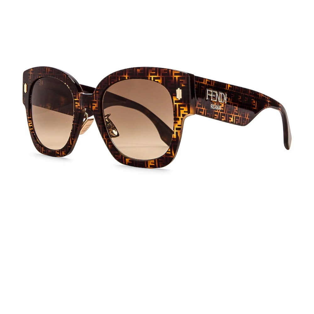Fendi new Havana acetate tortoise sunglasses